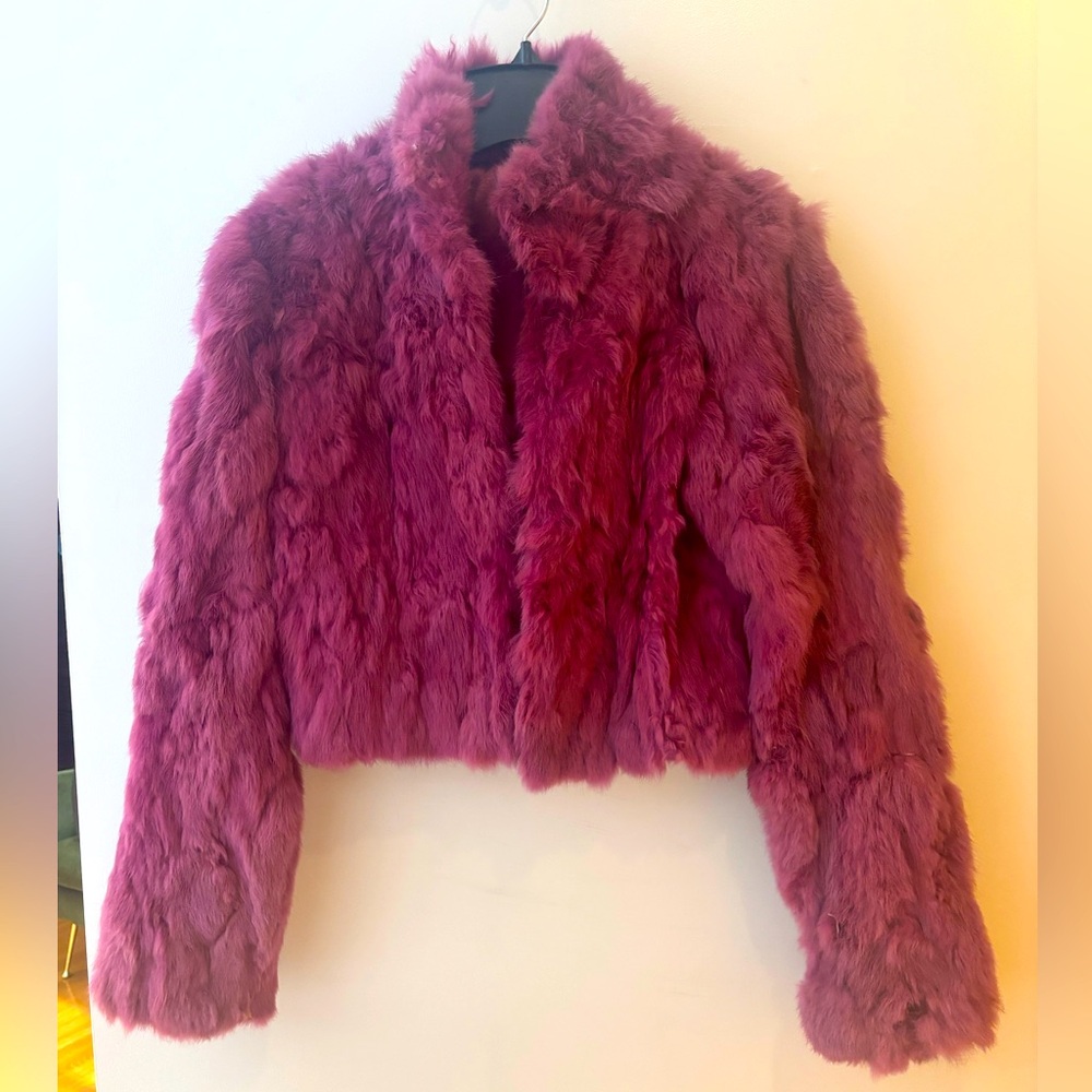 Stunning Purple Rabbit Fur coat